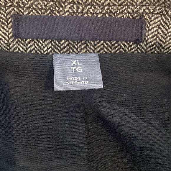 Mens XL herringbone black gray XL blazer sport coat dinner jacket - Picture 9 of 11